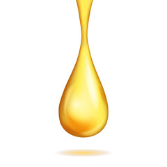 Realistic Detailed 3d Gold Drop. Vector