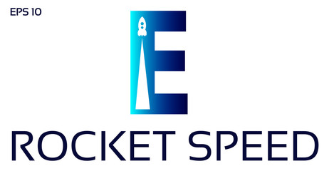 Letter E Rocket Logo Design
