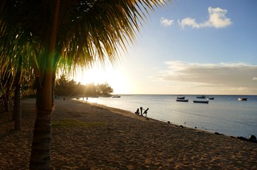 Abendstimmung am Strand von Mauritius