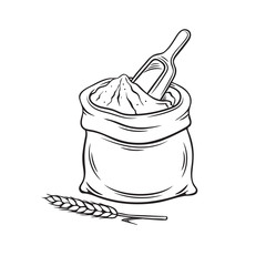 Hand drawn bag of flour