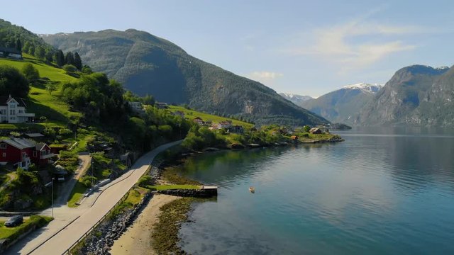 Aurland is a municipality in the county of Sogn og Fjordane, Norway. It is located on the south side of the Sognefjorden in the traditional district of Sogn. 4k Video taken with a drone
