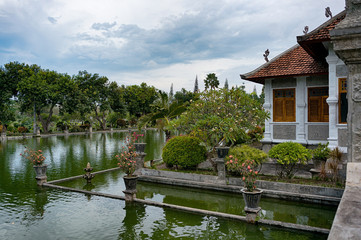 Fototapeta na wymiar Taman Ujung Palace on the water