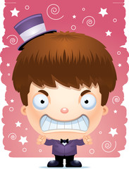 Angry Cartoon Boy Magician