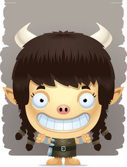 Cartoon Girl Ogre Smiling