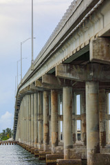 Fototapeta na wymiar Concrete bridge over water