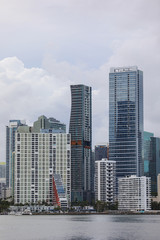 Fototapeta na wymiar Telephoto image Brickell skyscrapers Miami