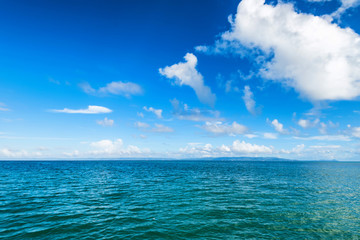 Blue water in Samana Bay, Dominican Republic