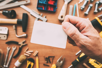 Handyman blank business card as copy space