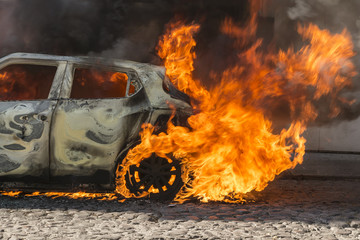 Burning car