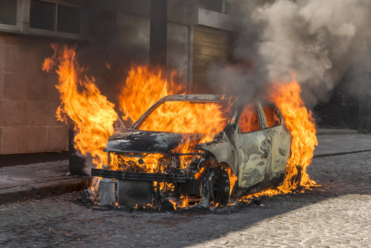 Burning car