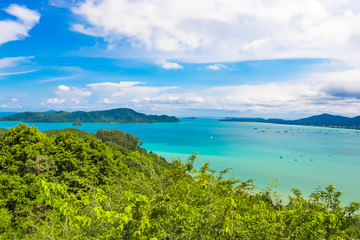 Fototapeta na wymiar panorama ocean view and blue sky and clound background