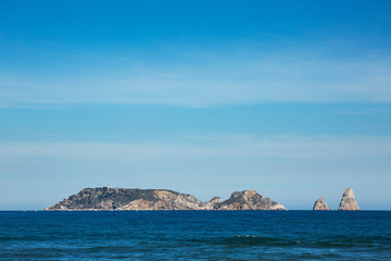 Fototapeta na wymiar Panorama of illes medes islands in Estartit. Costa Brava, Spain.