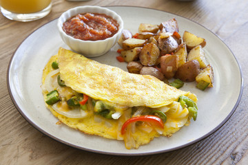 Omelette with Pepers and Onions