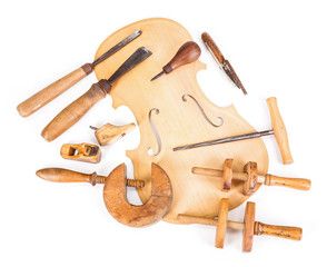 Violin belly and work tools