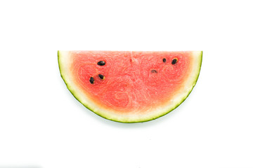 Watermelon slice on a pure white background