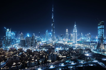 Naklejka premium Panoramę Dubaju, Zjednoczone Emiraty Arabskie