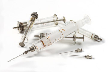 Vintage glass syringes