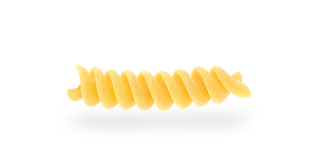 italian spiral pasta isolated on white background