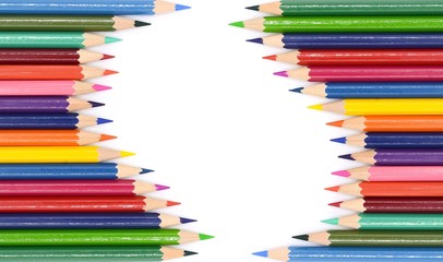 color pencils isolated on white background