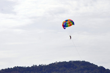 Parachute on the beach, entertainment for tourists