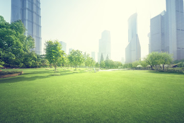 park in lujiazui financial center, Shanghai, China