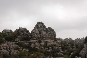 Formazione carsica all'interno del parco naturale di El torcal di Antequera