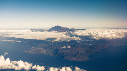 Tenerife island and Mount Teide volcano, aerial view