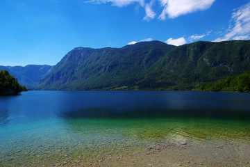  Landscape Bohinj Lake,with clear water.