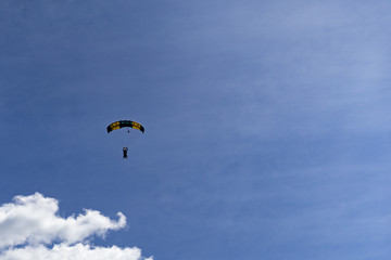 skydiving sports, two person training, places for text