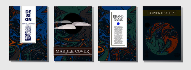 Modern Magazine Cover Template. Business Invitation, Cool Marble Product Design. Nice Japanese Liquid Paint Corporate Identity. Luxury VIP Gift Certicifate Presentation Magazine Cover Design.