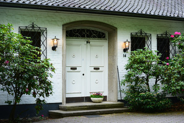 Beautiful fragment of the house with door and windows, Germany