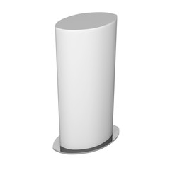 Curved totem poster light advertising display. 3d render illustration.