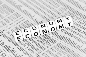 Fototapeta premium Economy symbol on financial paper