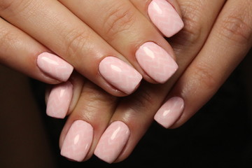 fashionable pink manicure