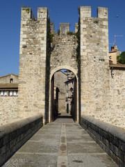 Obraz premium Besalu, pueblo medieval de la Garrotxa, en la provincia de Girona, Comunidad Autónoma de Cataluña, España