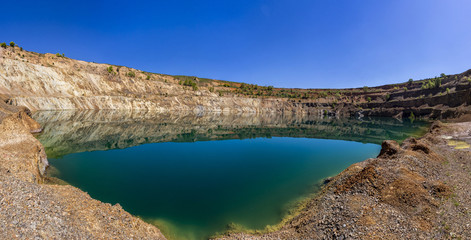 Fototapeta na wymiar View from the bottom of a mining pit