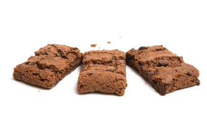 Fototapeta na wymiar chocolate brownie cookies isolated