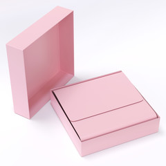 pink gift box 3D illustration, 3D rendering