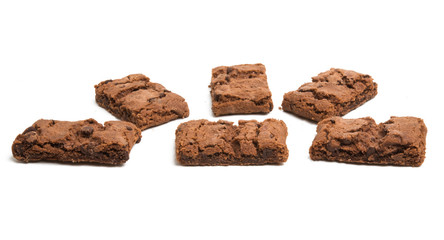 chocolate brownie cookies isolated