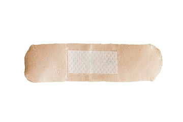 Medicine plaster isolated on white background. First medical aid.