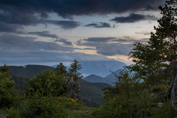 Sonnenuntergang auf der Hohen Wand
