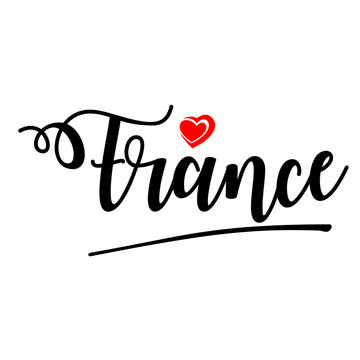 Love France handwritting illustration 