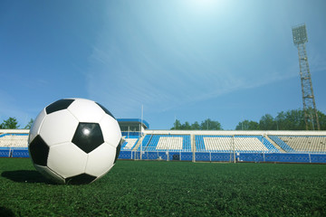 Football on a green field
