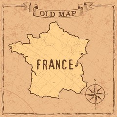 Old style maps and countries shapes in vintage 