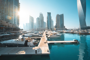 Naklejka premium Dubai Marina, United Arab Emirates