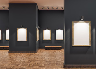 empty gallerys in museum - obrazy, fototapety, plakaty