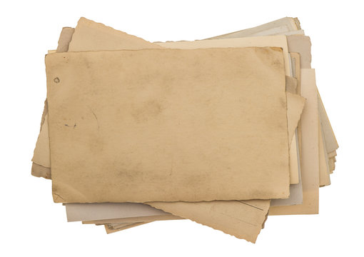 Pile photo cards Used grungy paper