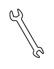 スパナ斜め(線画)