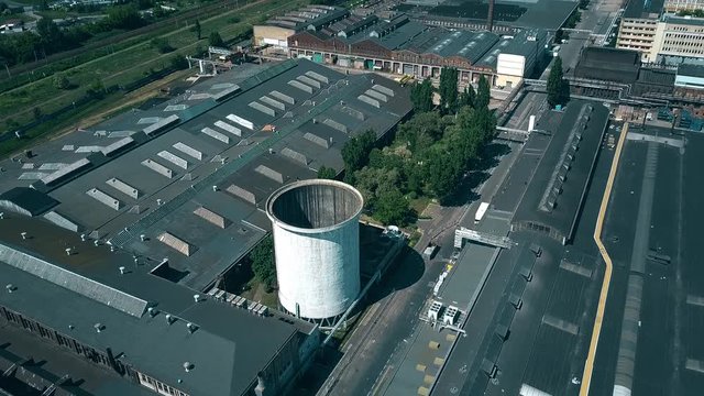 Aerial view of old foundry