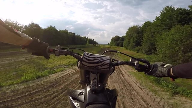 motocross no hander slow motion jump chest mount gopro on gimbal pov
